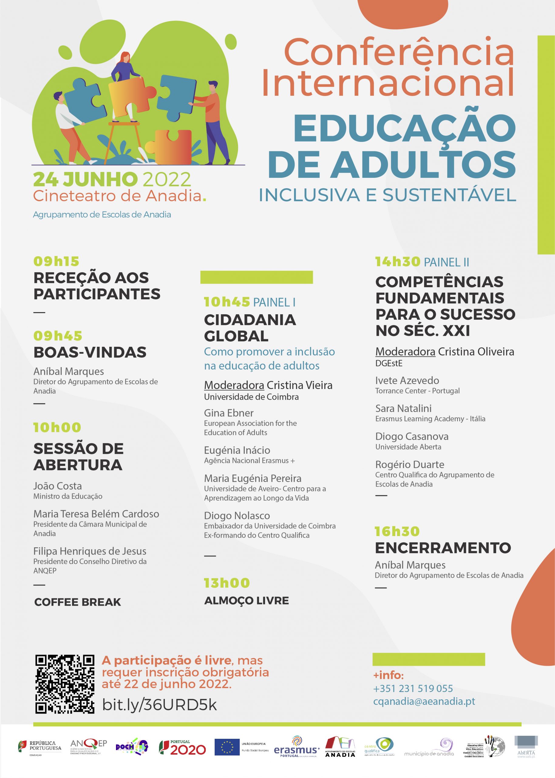 Programa da Conferência Internacional Educação de Adultos Inclusiva e Sustentável